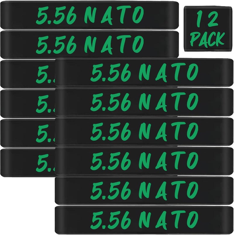 Magsaddle 12 Pack 5.56 NATO Magazine Marking Bands 5.56 Caliber Identification Holster Accessories - Image 1